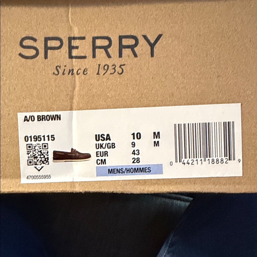 Sperry Dark Brown Leather Boat Shoes Sz 10 M UK/GB 9M EUR 43 CM 28 NIB - Picture 9 of 10